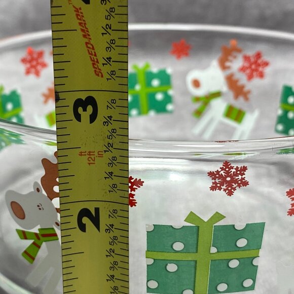 Temp-Tations Holiday Reindeer & Gifts Glass Bowl W/ Light Green Lid & Vent - Picture 8 of 8
